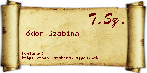 Tódor Szabina névjegykártya